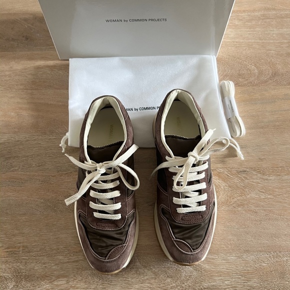 Woman by Common Projects  Brown Track Premium Sneakers - Picture 4 of 13